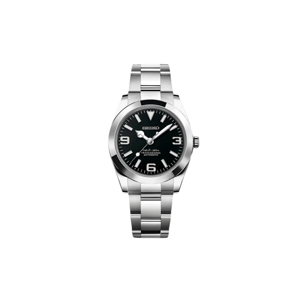 Seiko mod Explorer Black Dial
