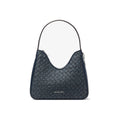 Michael Kors Nayla Small Woven Signature Logo Hobo Shoulder Bag Admiral