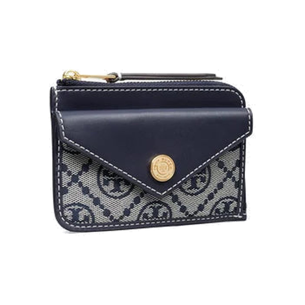 Tory Burch T Monogram Zip Card Case Tory Navy