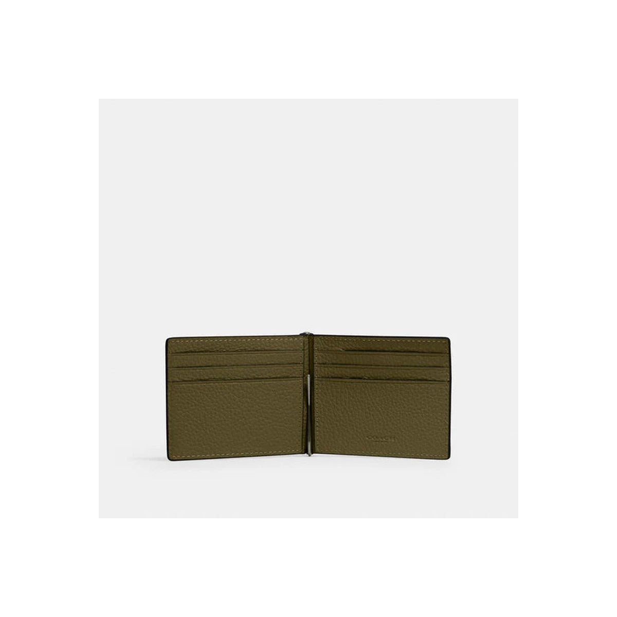 Coach Slim Money Clip Billfold Wallet Gunmetal Olive