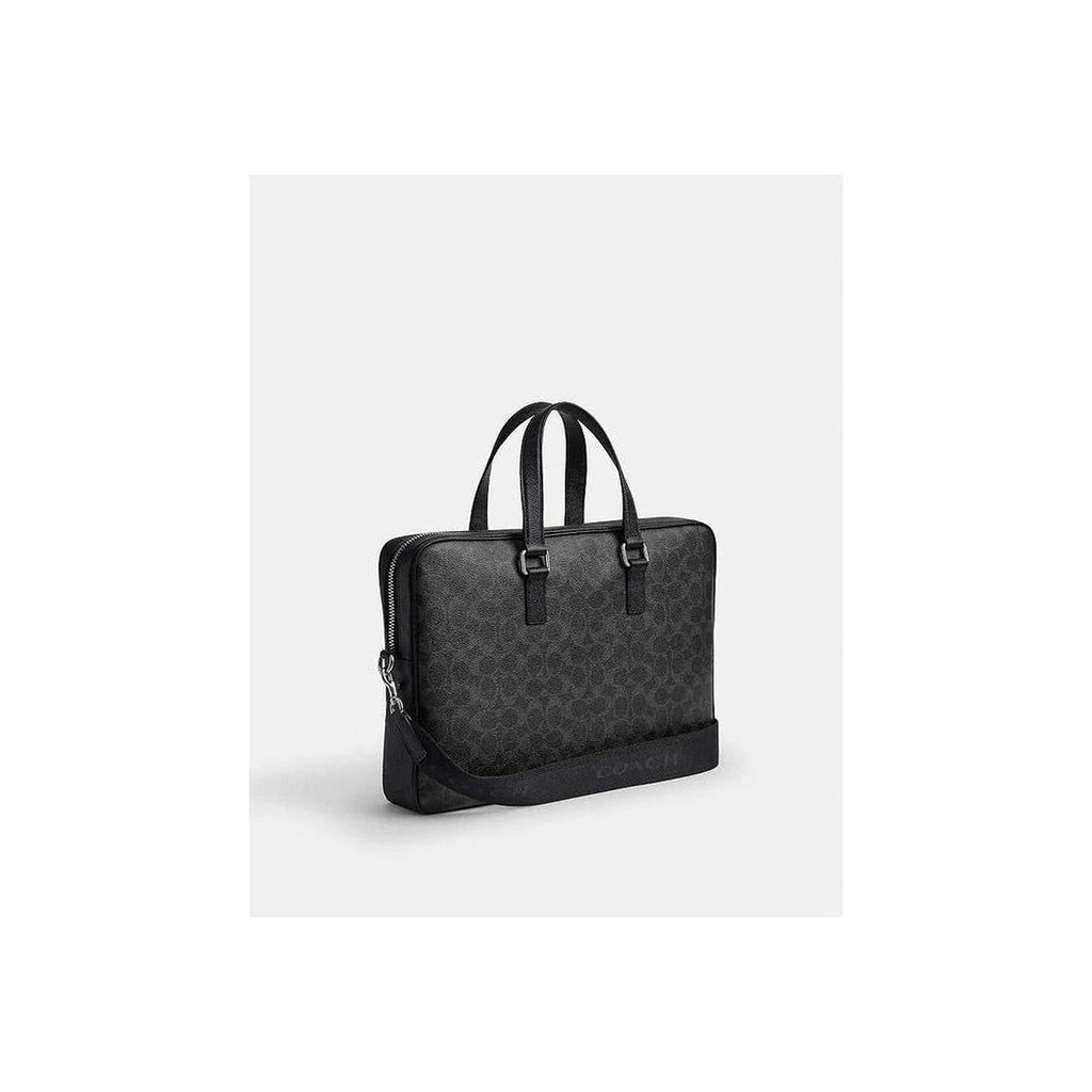 Coach Caden Brief Bag In Signature Canvas Black Signature
