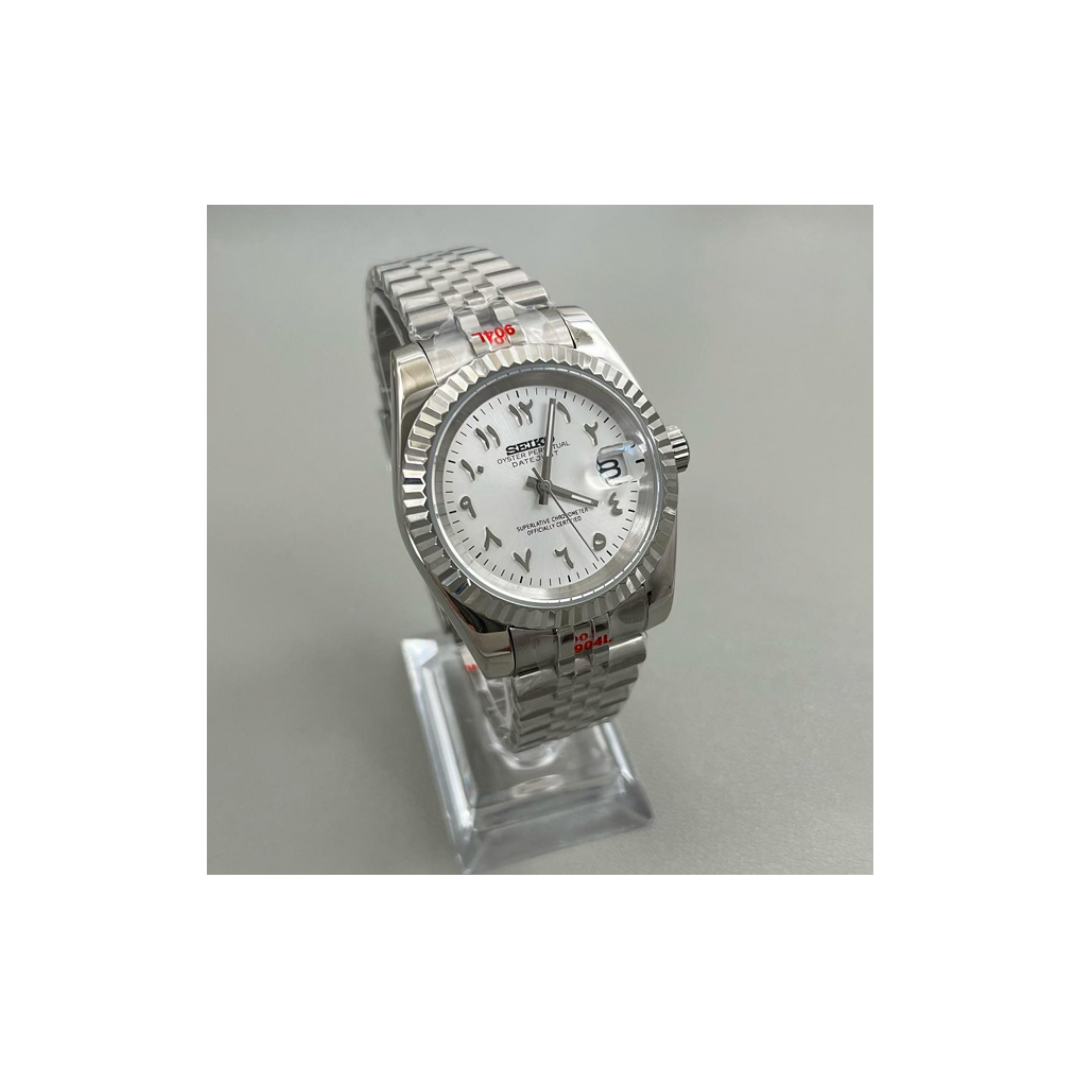 Seiko mod Datejust Silver Arabic