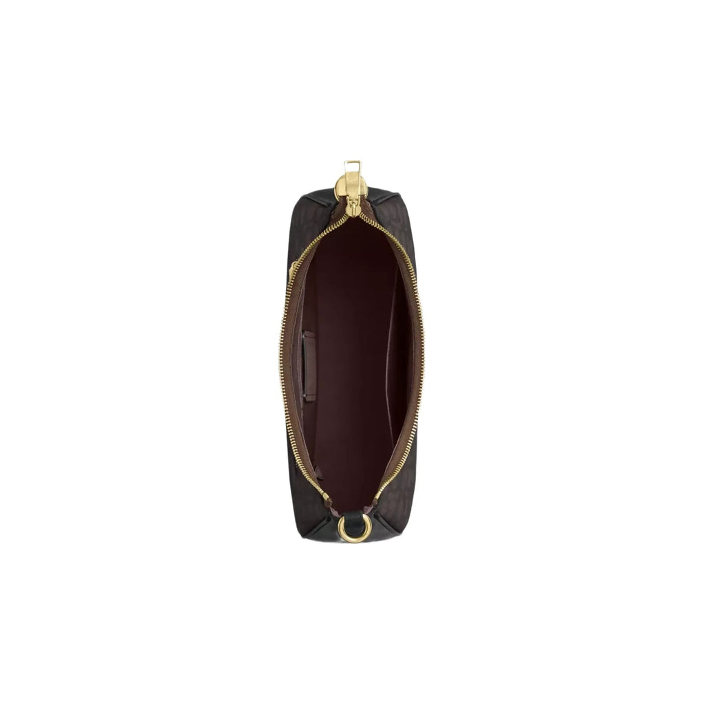 Coach Teri Hobo Bag In Signature Canvas in Gold Walnut Black
