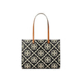 Tory Burch T Monogram Contrast Embossed Tote Black/White