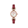 Lunar New Year Two-Hand Burgundy Leather Watch (AR11737)