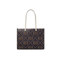 T Monogram Contrast Embossed Tote
