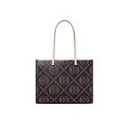 T Monogram Contrast Embossed Tote