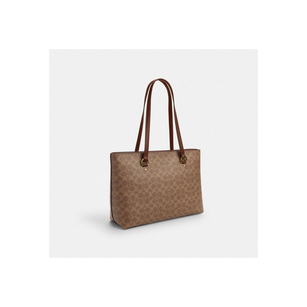 Coach Station Tote Bag In Signature Canvas Gold Tan Brown