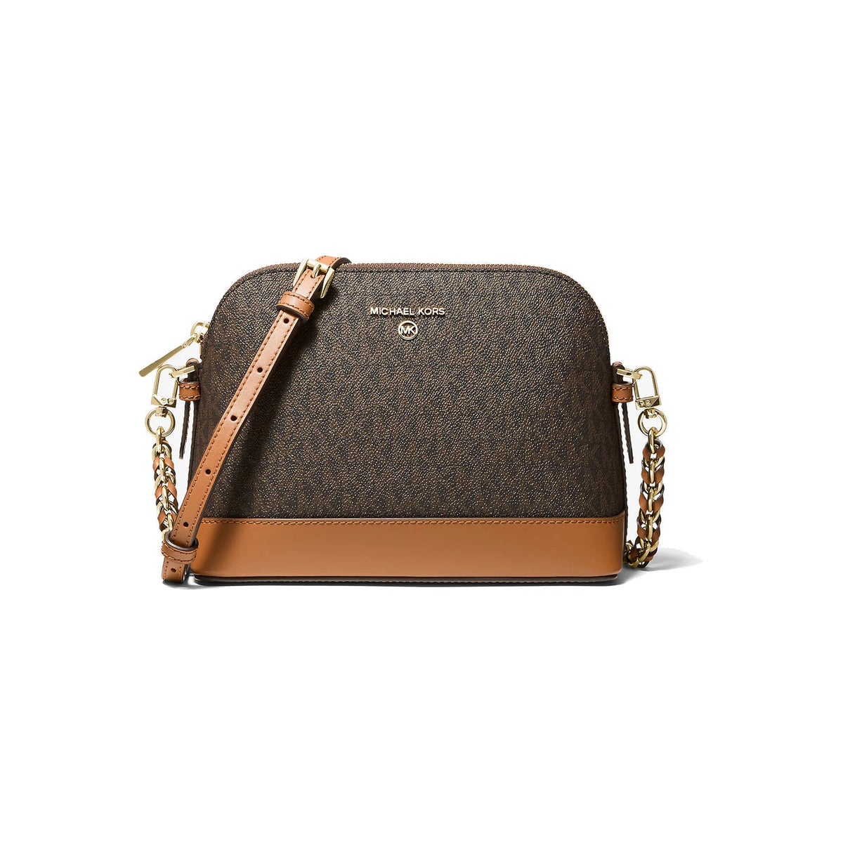 Michael Kors Large Logo Dome Crossbody Bag Brn-Acorn
