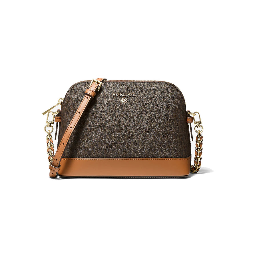 Michael Kors Large Logo Dome Crossbody Bag Brn-Acorn