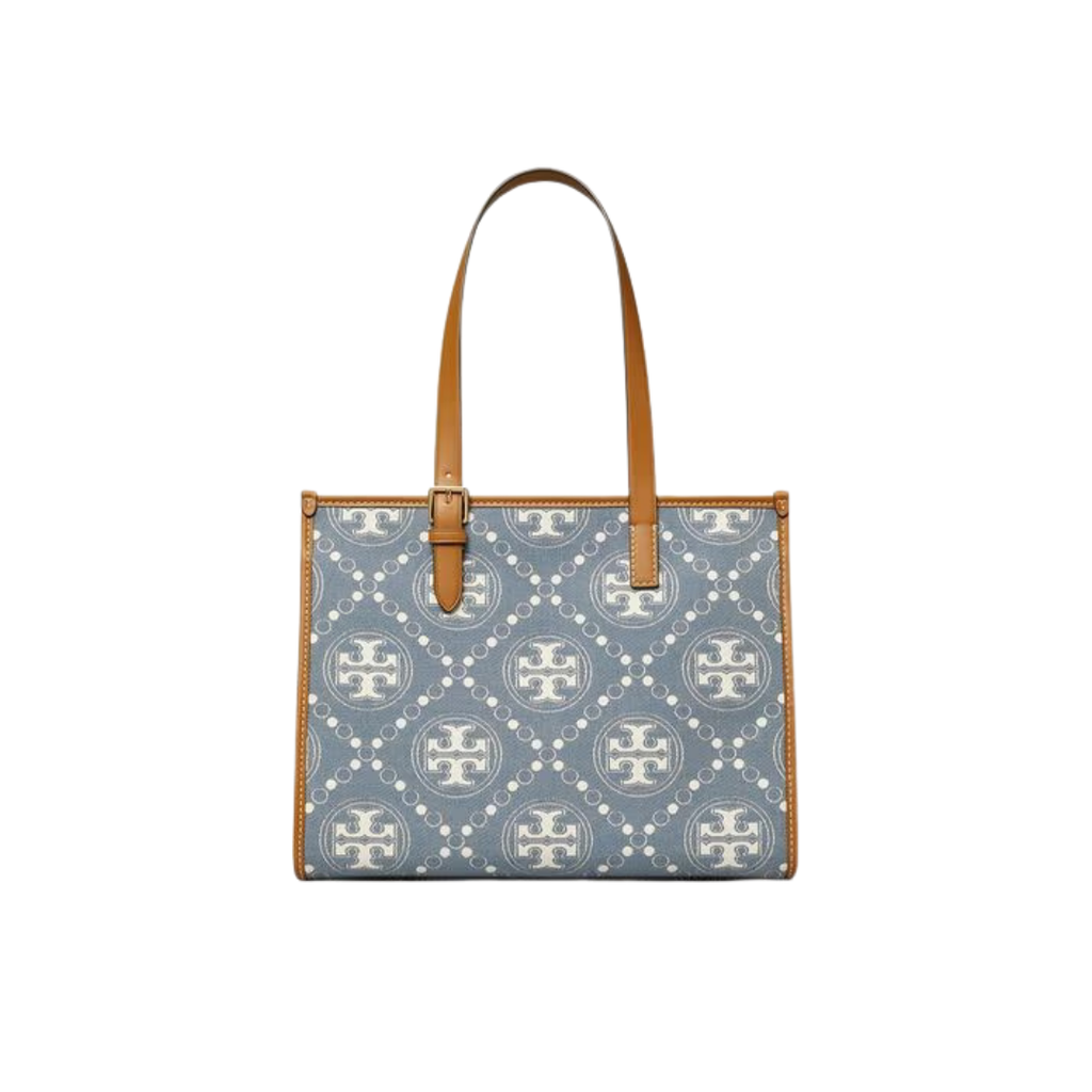 T Monogram Denim Small Tote