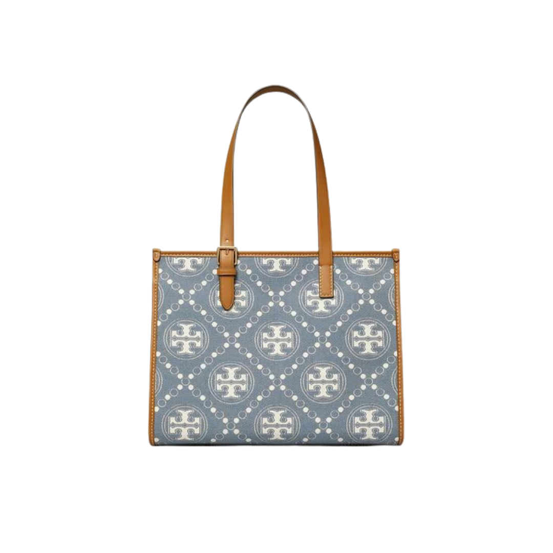 T Monogram Denim Small Tote