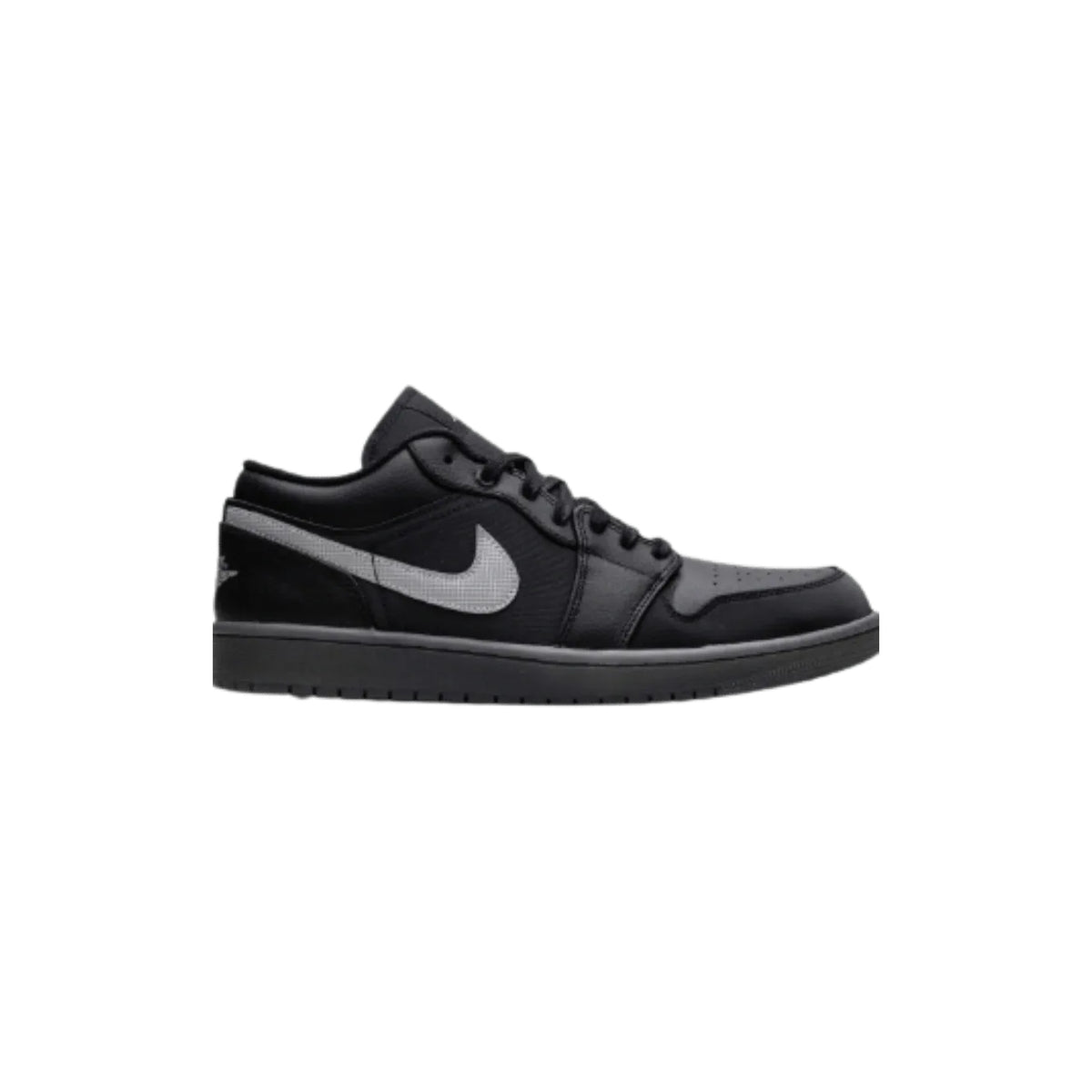 Jordan 1 Low Black White Dark Smoke Grey (Reflective Swoosh)