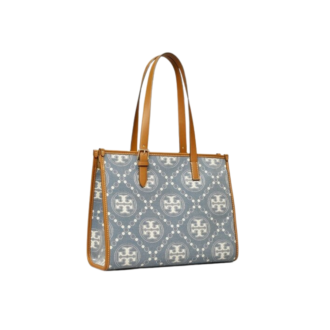 T Monogram Denim Small Tote