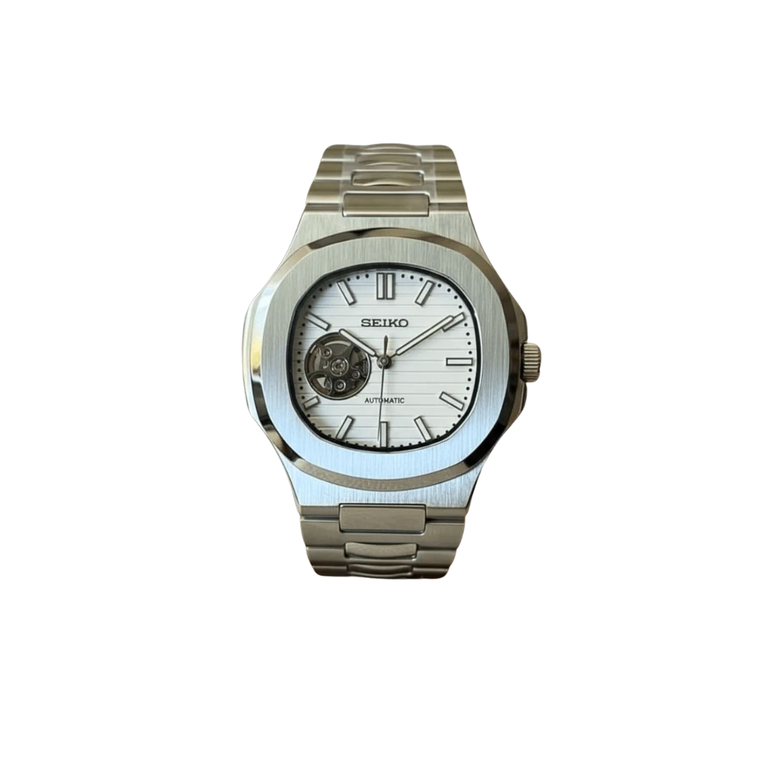 Seiko Mod Sillnaut Open Heart White
