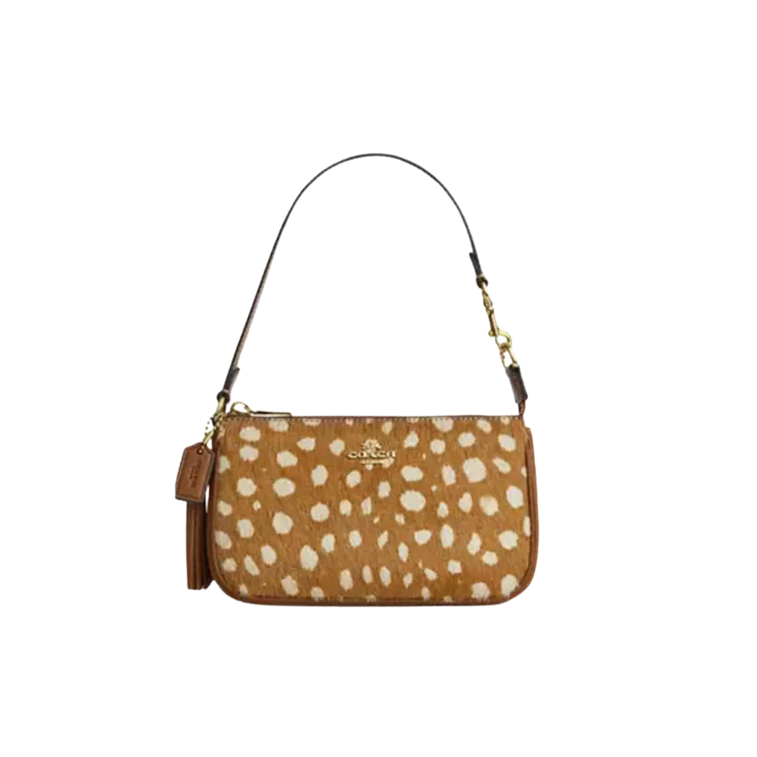 Coach Nolita 19 With Deer Print Gold Brown Multi