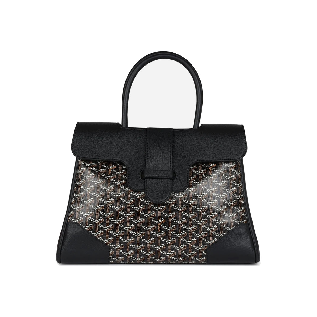 Goyard Saigon Tote Black Goyardine Canvas Palladium Hardware