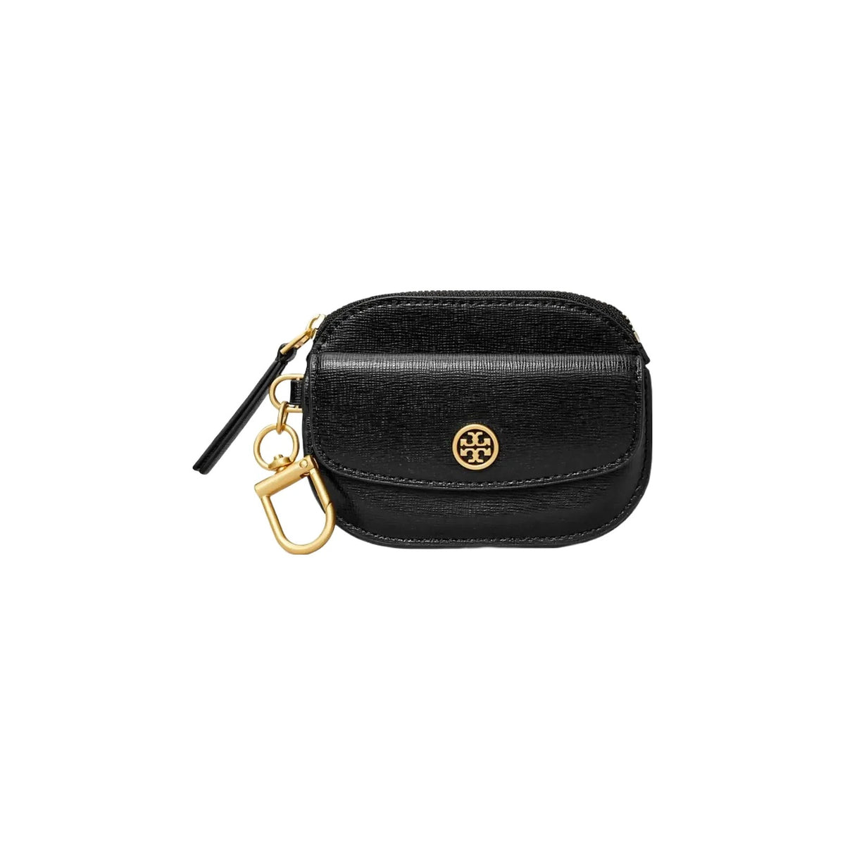 Tory Burch Robinson Card Case Key Ring Black