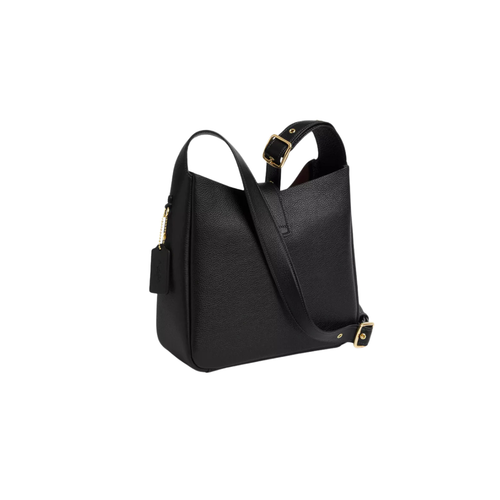 COACH Hadley Convertible Crossbody Bag pebbled leather Gold Black