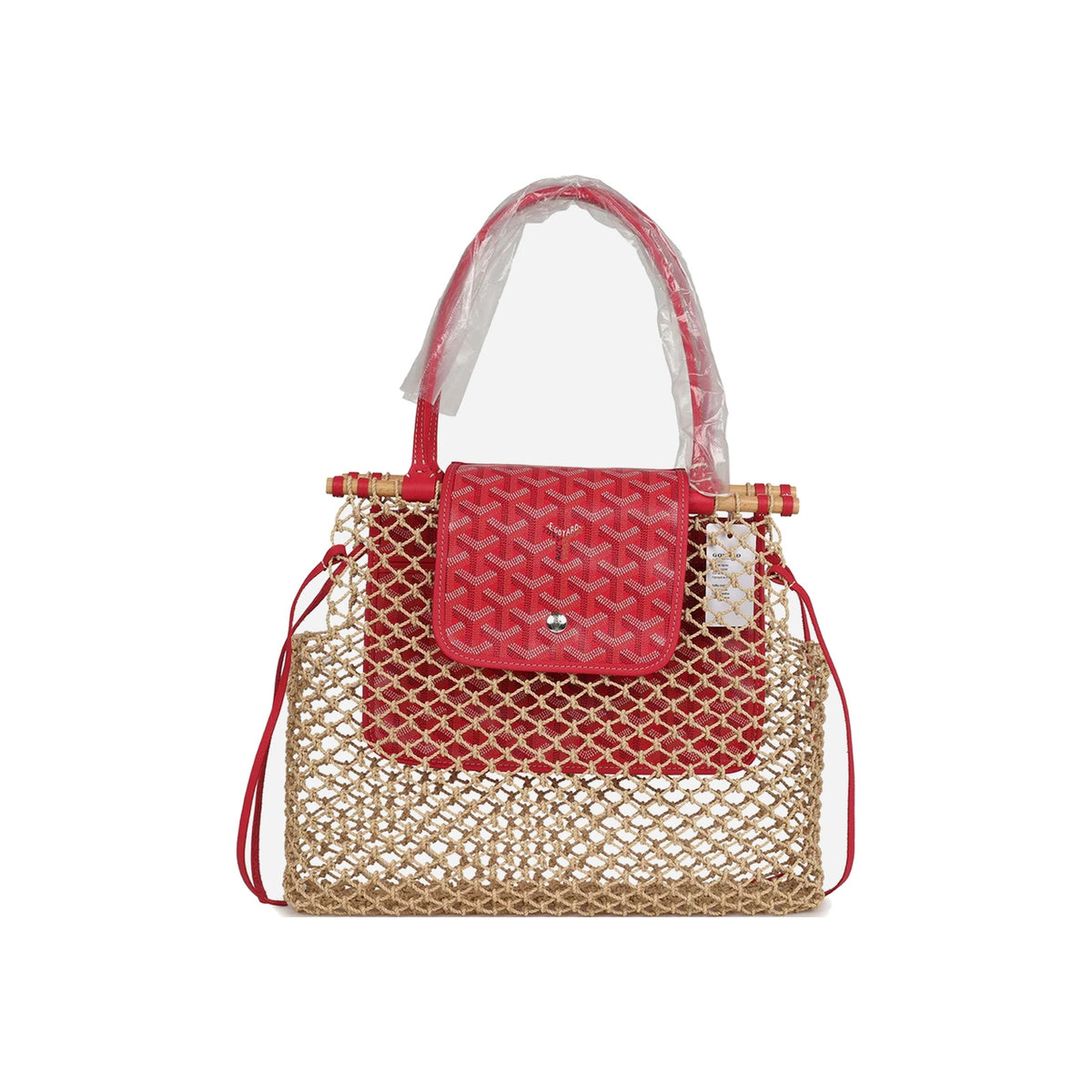 Goyard Goyardine Canvas Fuchsia Aligre Bag Raffia Net Palladium Hardware