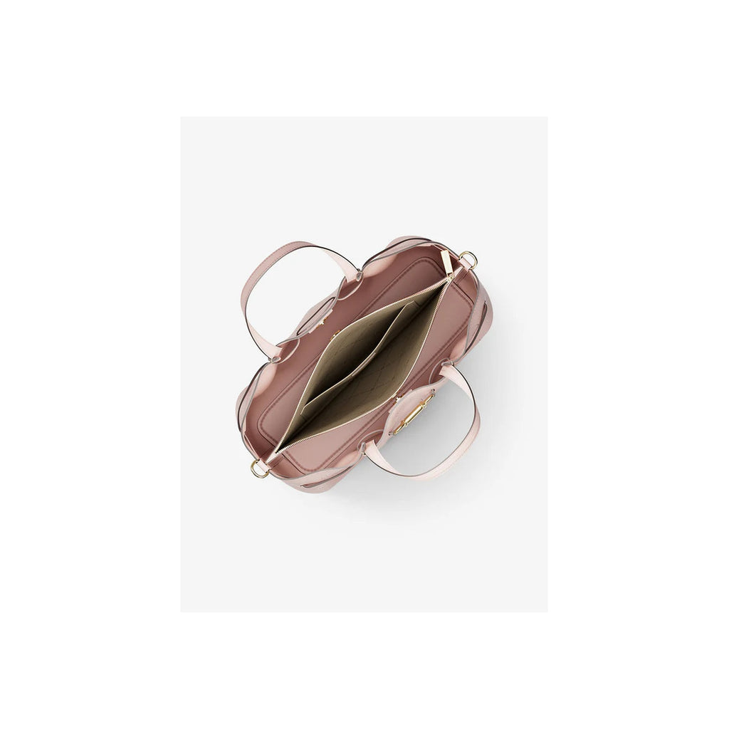 Michael Kors Carson Medium Logo Debossed Satchel Powder Blush