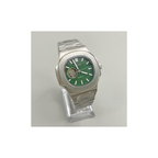 Seiko mod Silver Green Dial Open-Heart