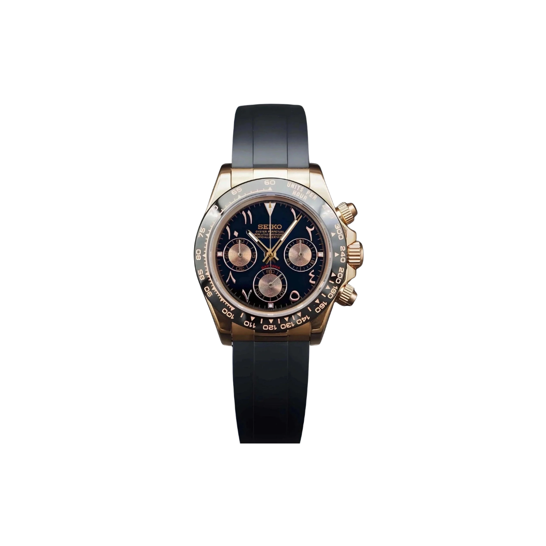 Seiko Daytona  mod black rose gold arabic