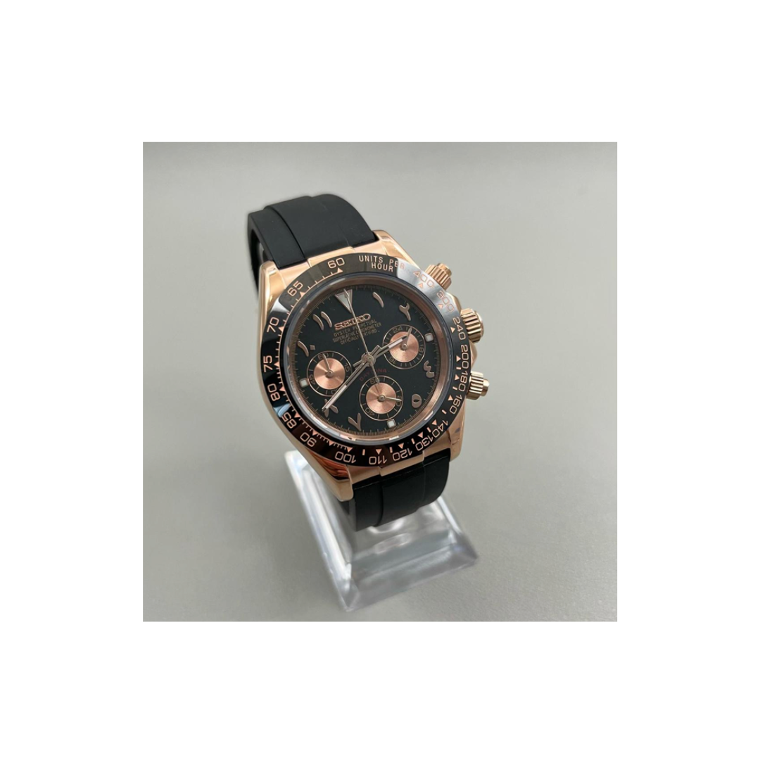 Seiko Daytona  mod black rose gold arabic