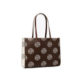 Tory Burch T Monogram Contrast Embossed Tote Chocolate