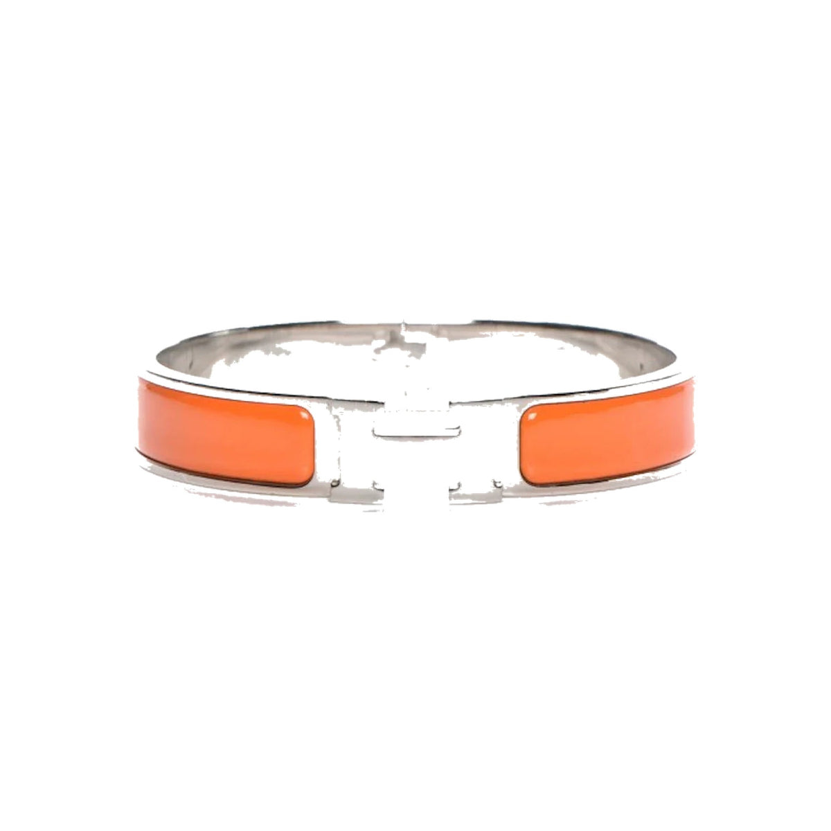 Hermes Bracelet Narrow Clic Clac H Enamel Gm Orange