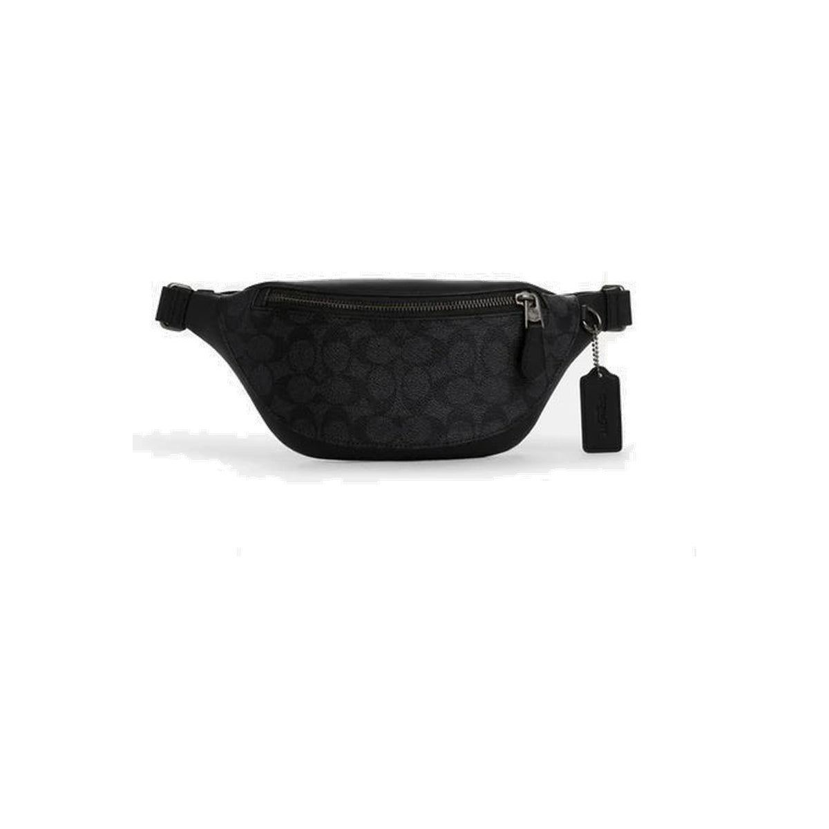 Coach Warren Mini Belt Bag In Signature Canvas Gunmetal Charcoal Black