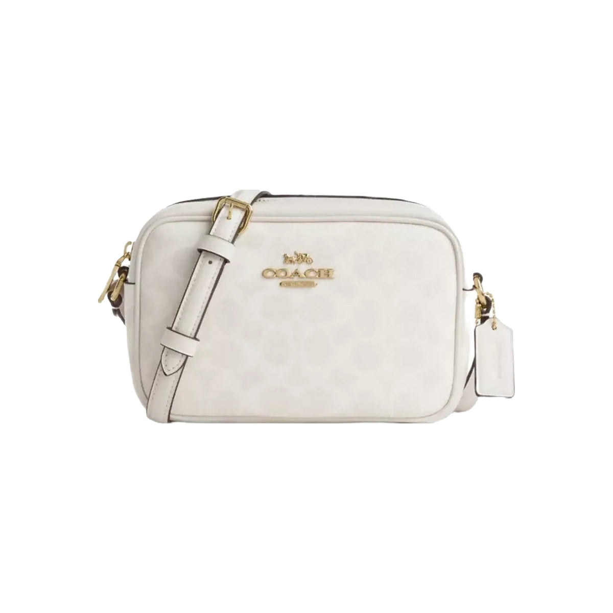 Coach Mini Jamie Camera Bag In Signature Canvas in Gold White Chalk