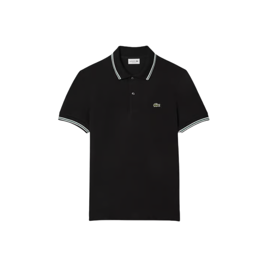 Lacoste Regular Fit Trim Accent L.12.12 Polo T-Shirt- Black