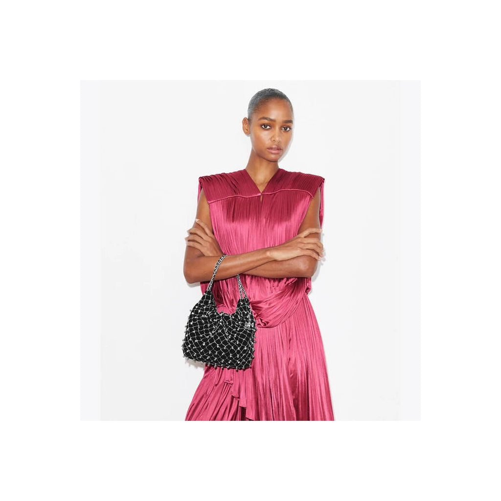 Tory Burch Mini Fleming Bell Hobo Bag Black