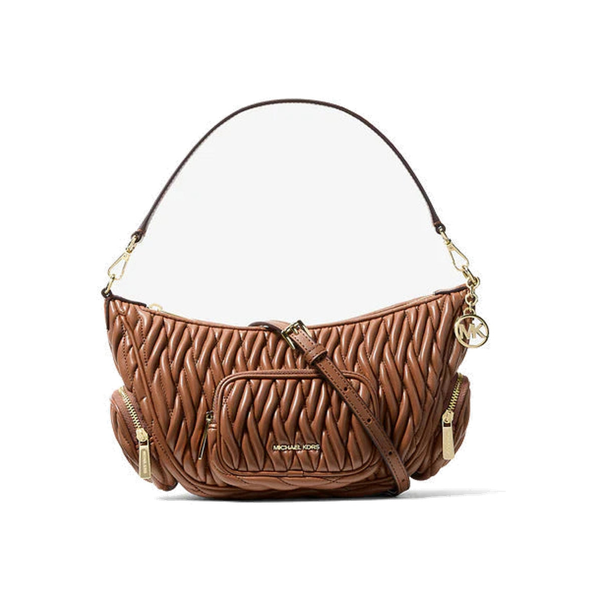 Michael Kors Merritt Matelasse Convertible Crossbody Bag Luggage