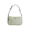 Coach Nolita 19 With Floral Print And Bow in Gold Pale Green