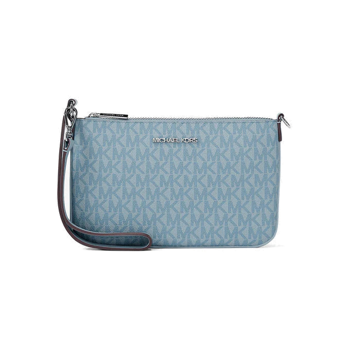 Michael Kors Jet Set Small Signature Logo Convertible Wristlet Pale Ocean
