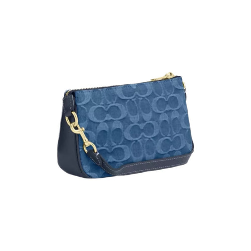 Coach Nolita 19 In Signature Denim in Gold Indigo