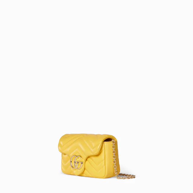 Gucci GG Marmont Mini Bag in Yellow Leather