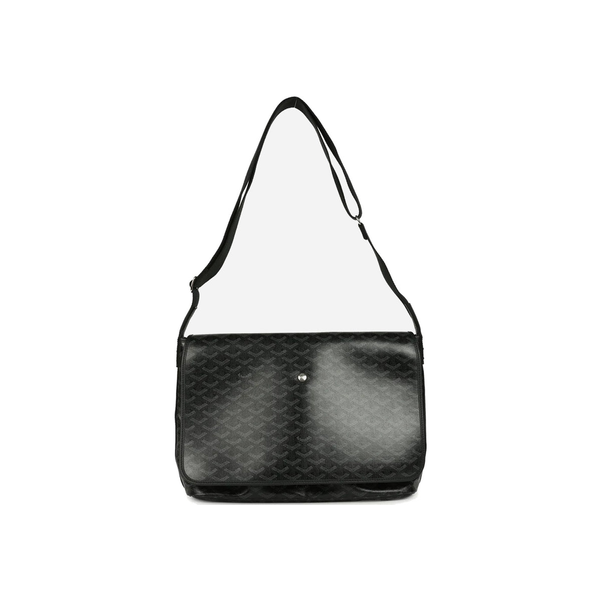 Goyard Goyardine Canvas Black Capetien MM Messenger Bag Palladium Hardware