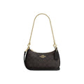 Coach Teri Mini Crossbody Bag In Signature Canvas in Gold Walnut Black