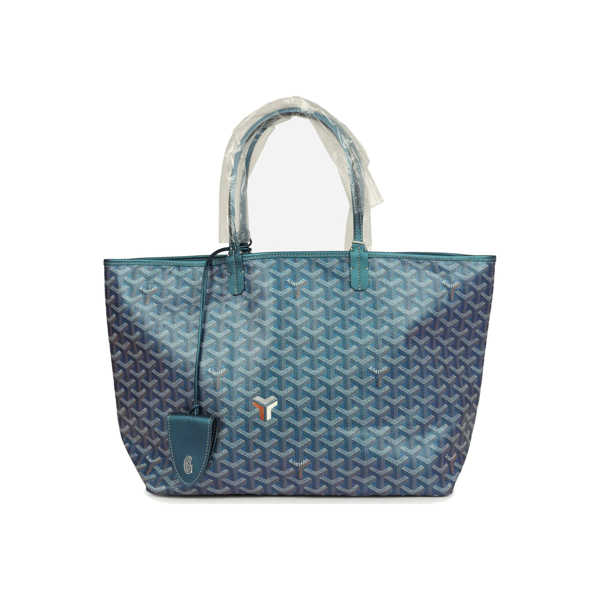 Goyard Goyardine Pearly Blue Saint Louis PM Tote Bag Palladium Hardware