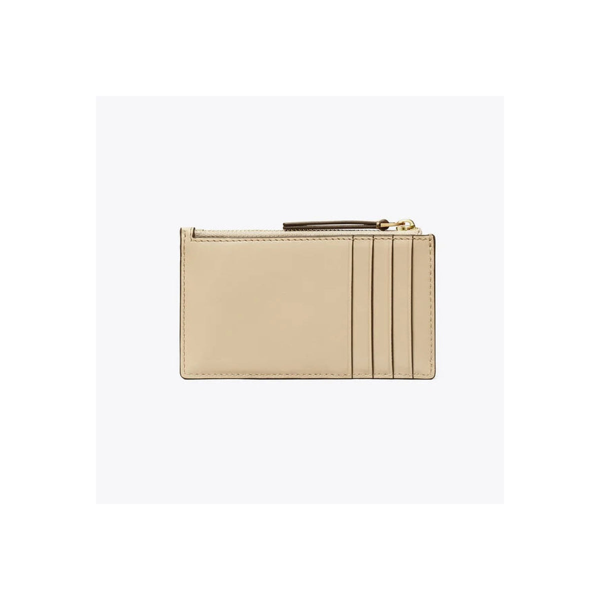 Tory Burch Kira Diamond Quilt Zip Card Case Light Stone