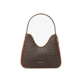 Michael Kors Nayla Small Woven Signature Logo Hobo Shoulder Bag Brown