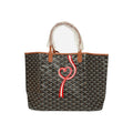 Goyard Goyardine Canvas Black and Brown Hand-Painted Coeur Ruban Saint Louis PM Tote Palladium Hardware
