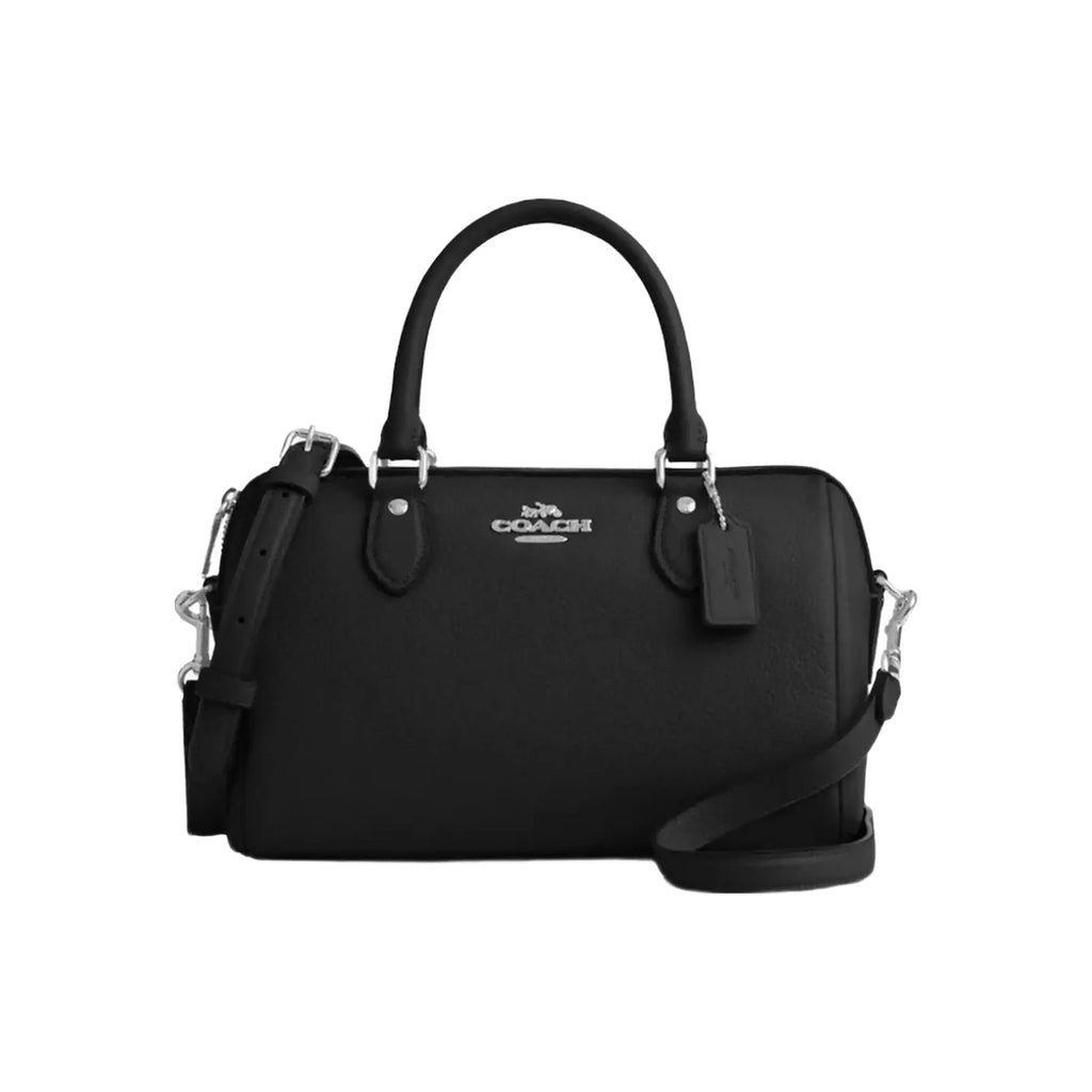 Coach Rowan Satchel Bag in Silver Black