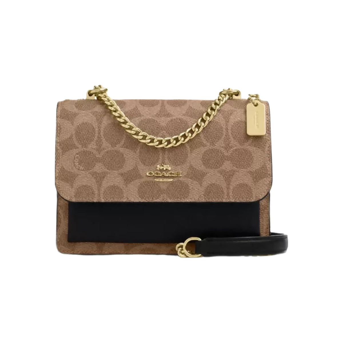 Coach Mini Klare Crossbody Bag In Signature Canvas in Gold Tan Black