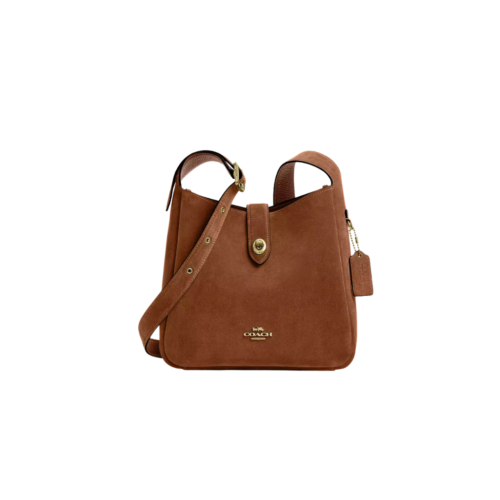 COACH Hadley Convertible Crossbody Bag suede Gold Sienna