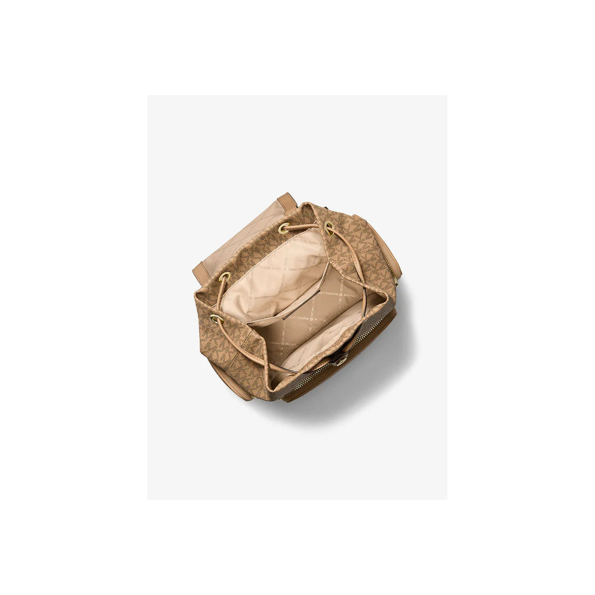 Michael Kors Merritt Small Signature Logo Cargo Backpack Camel
