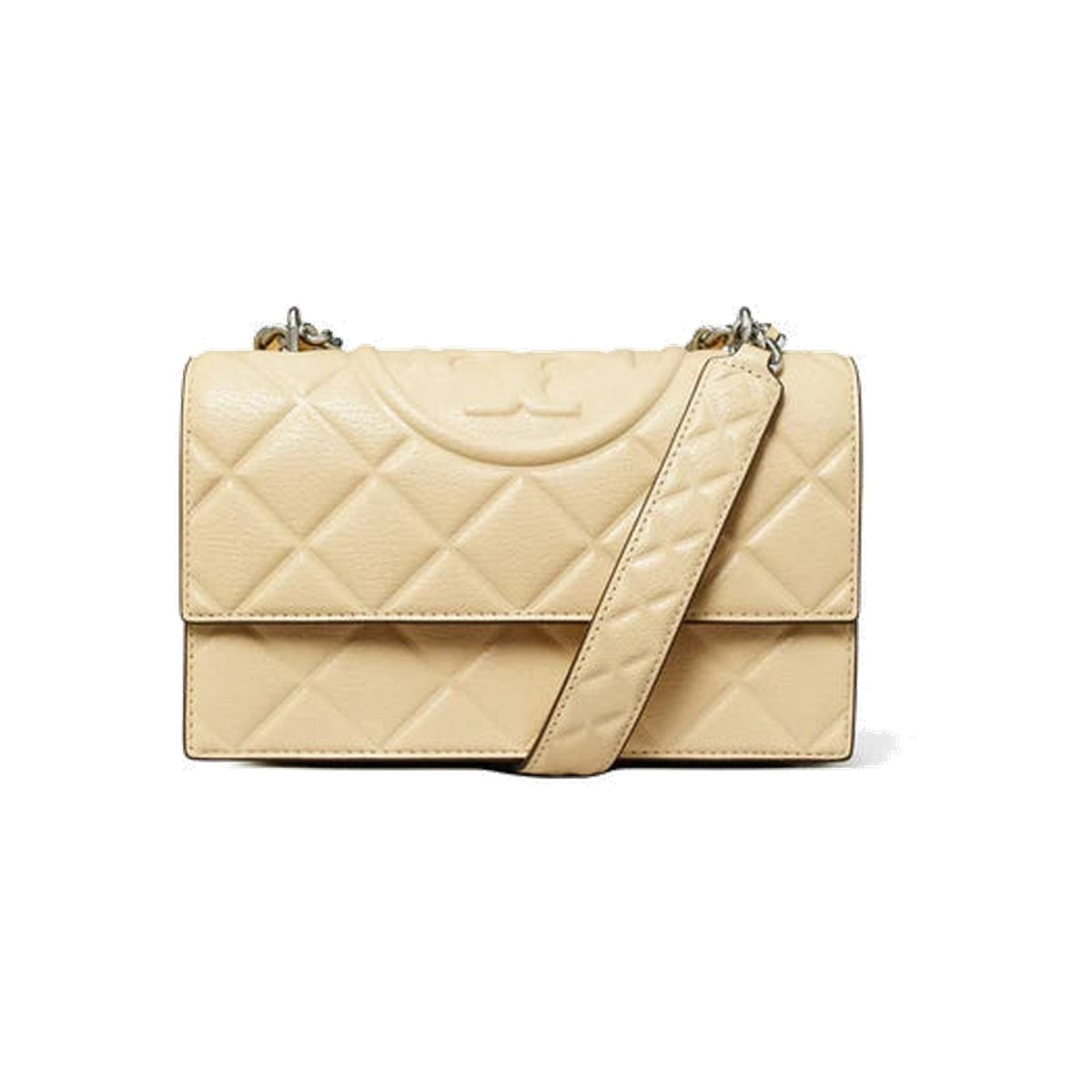 Tory Burch Small Fleming Shoulder Bag Vanilla Soft Serve